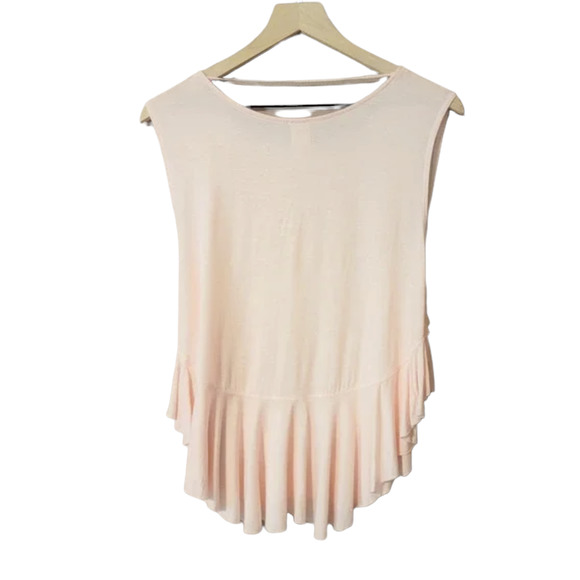 Free People Light Pink Sleeveless Ruffled Boho Top - NWT Size Small - Picture 7 of 9